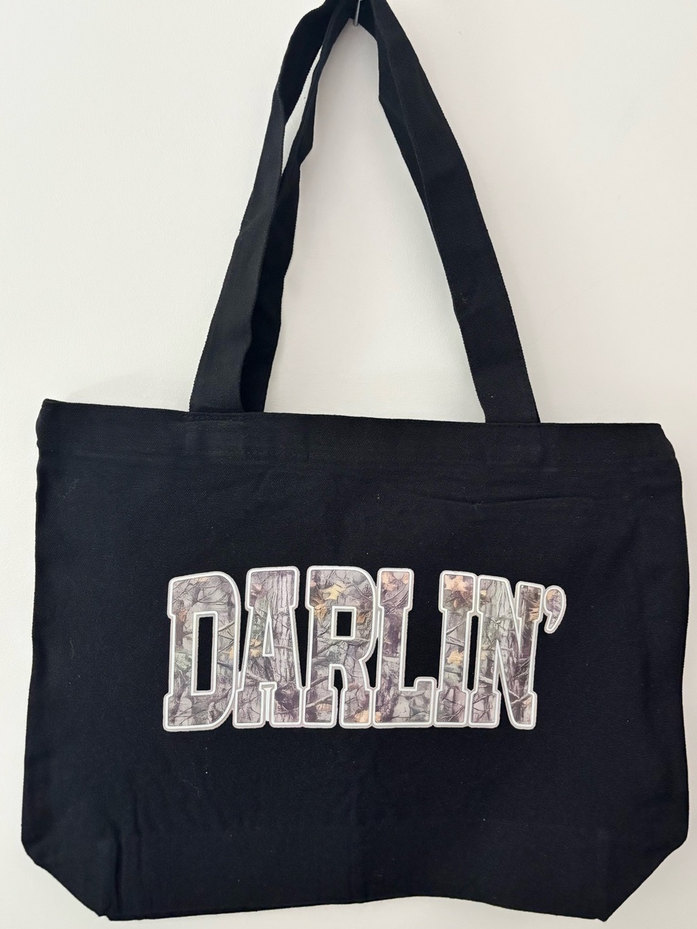 Camo  "DARLIN'" Graphic Tote Bag